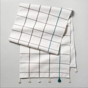 Hearth & Hand Oversized Plaid Tassel Table Runner